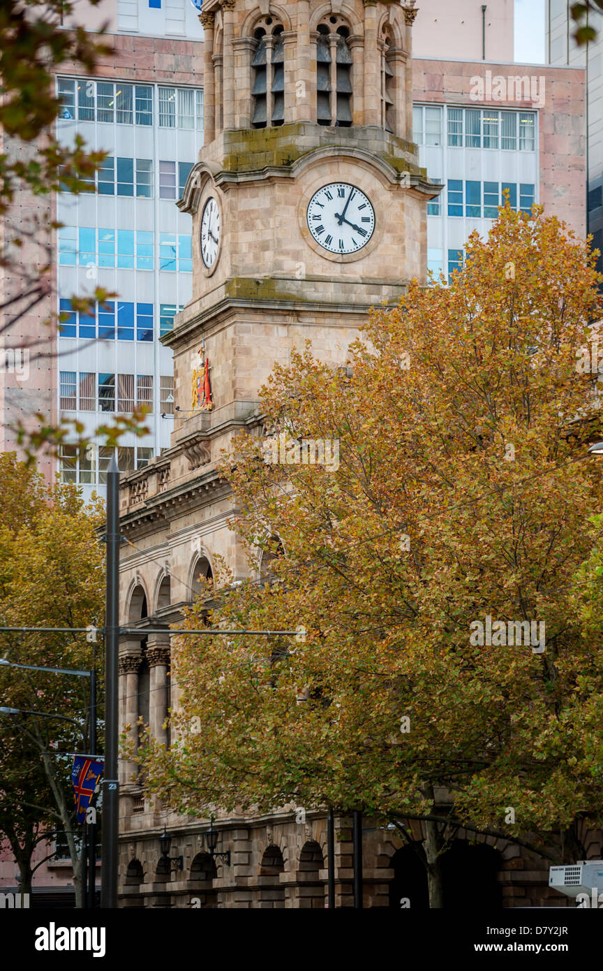 The town hall clock in Adelaide, the capital city of South Australia