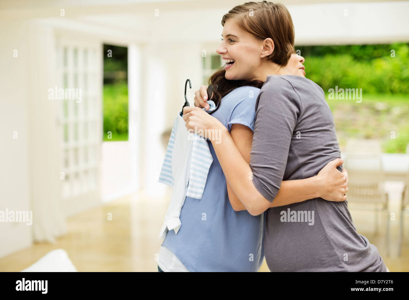 Pregnant woman having baby shower Stock Photo Alamy