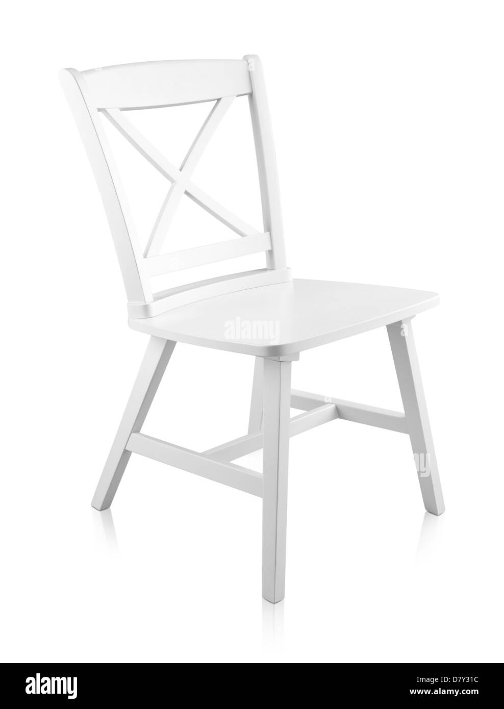 white wooden chair on white background Stock Photo
