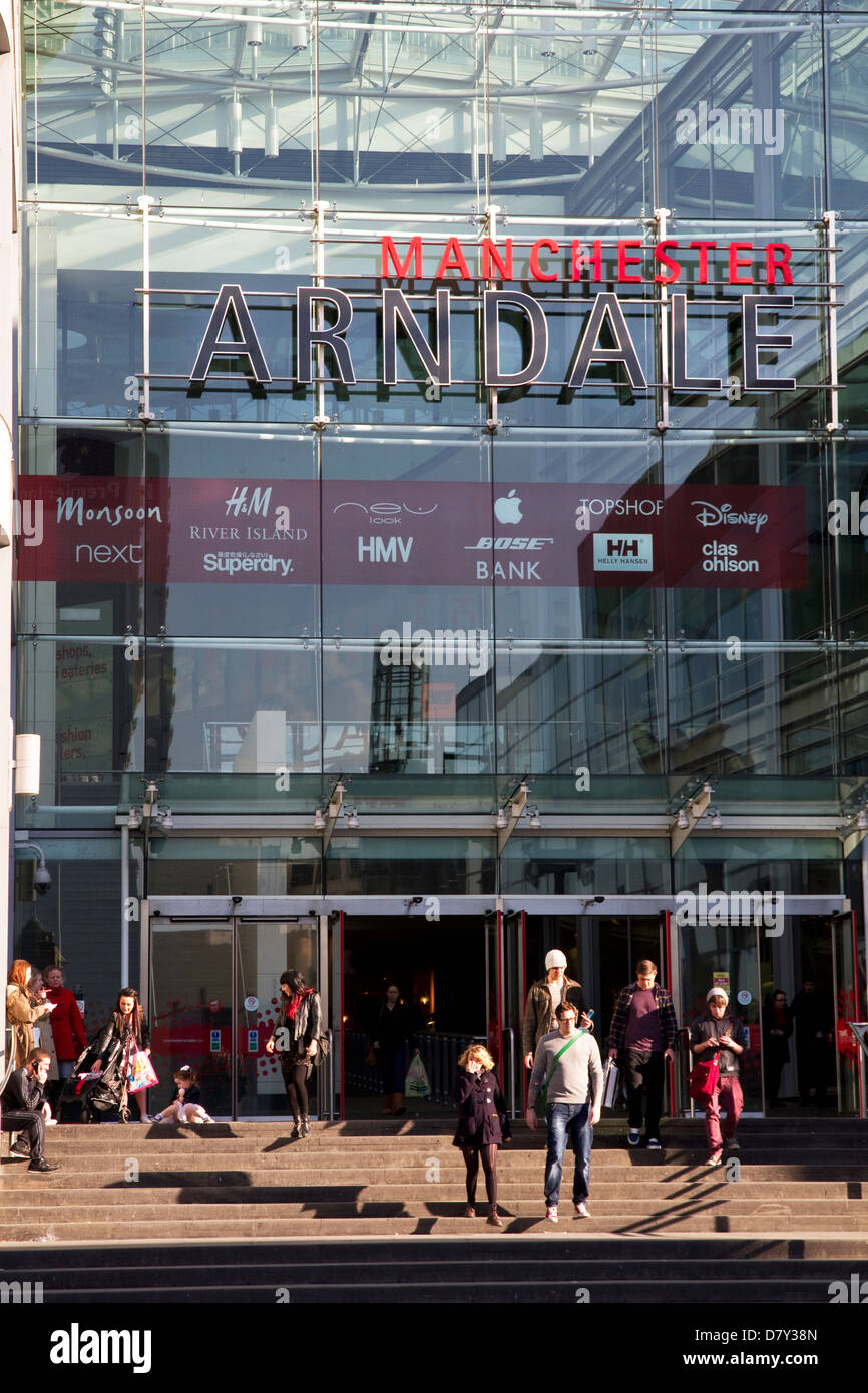 Entrance, Arndale (shopping) Centre, city centre, Manchester, England, UK Stock Photo