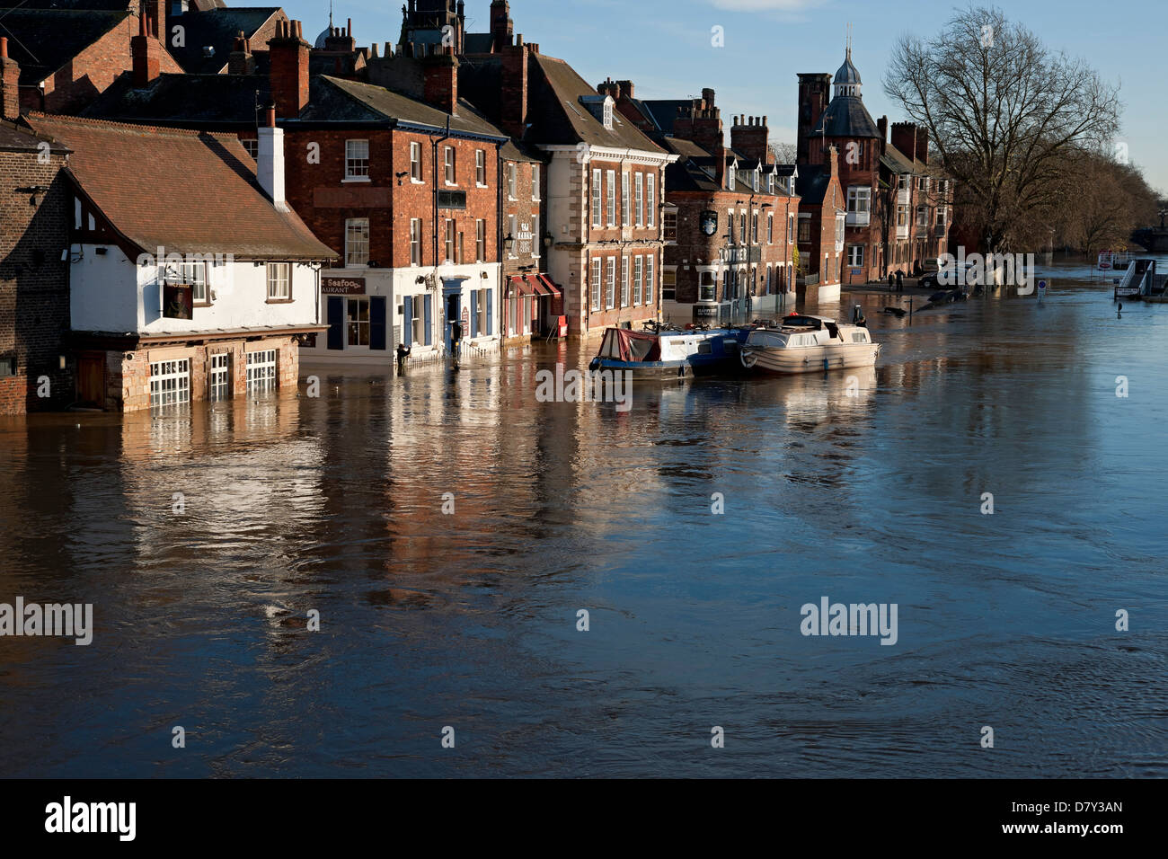Riverside Property Flooded in winter floods Kings Staith River Ouse