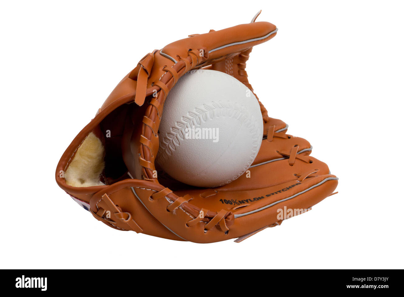 A new leather baseball glove and white ball Stock Photo Alamy