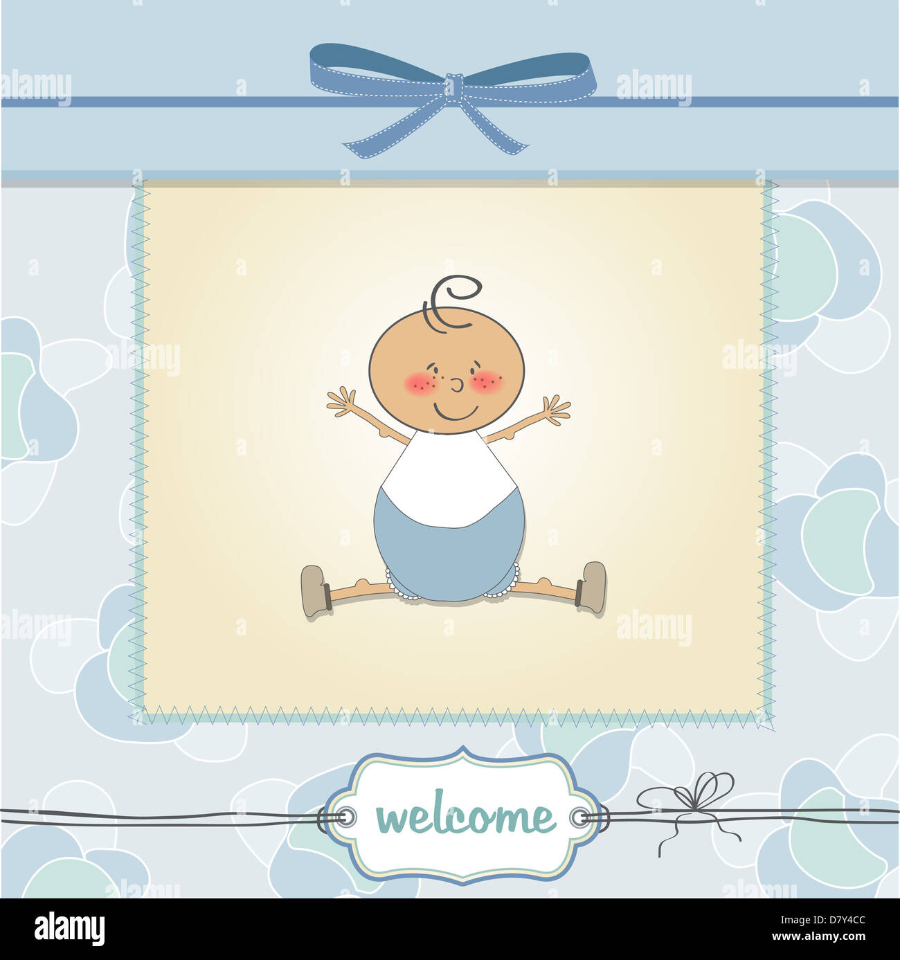 delicate baby boy shower card Stock Photo - Alamy