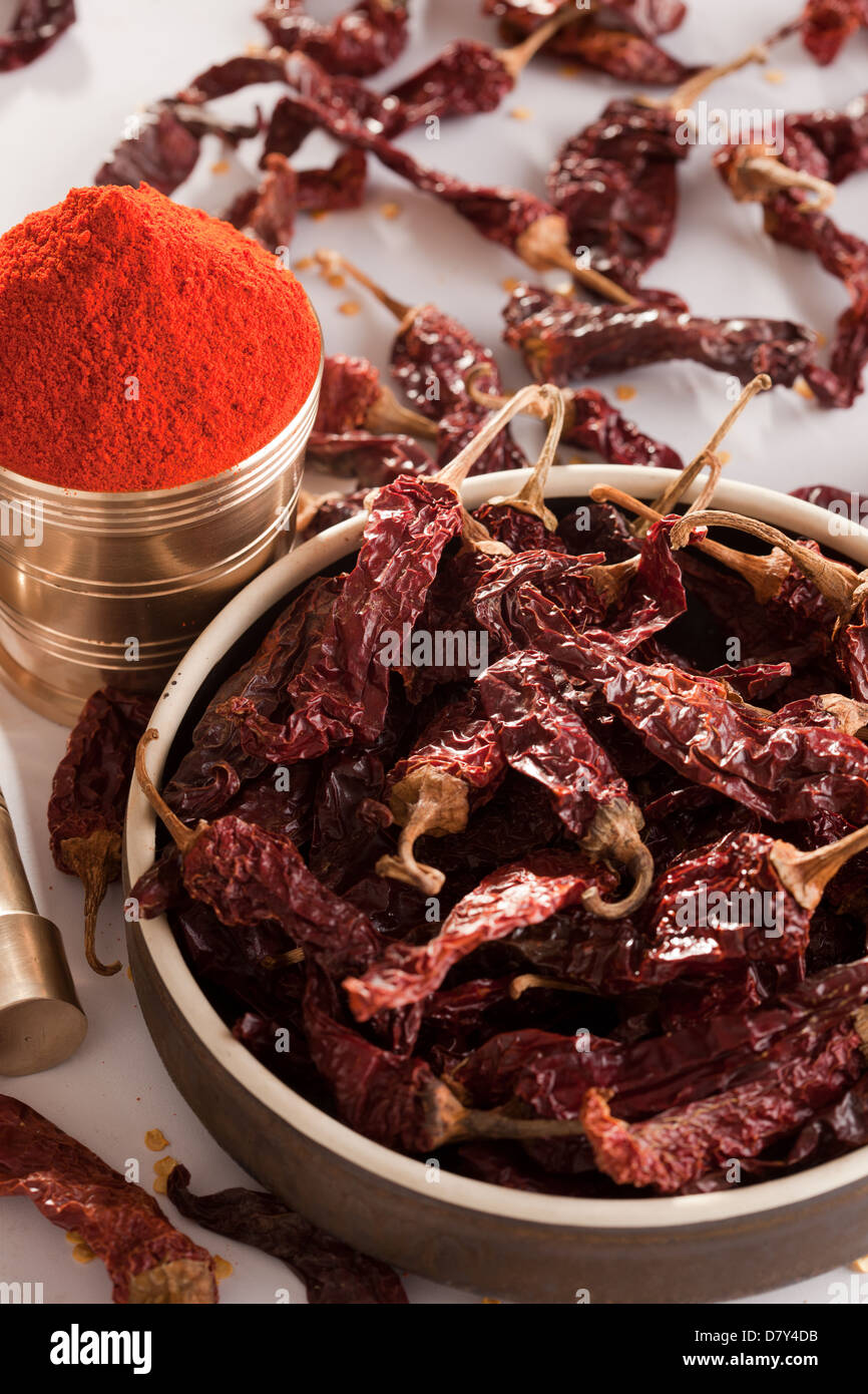 Red Chilly powder. Stock Photo