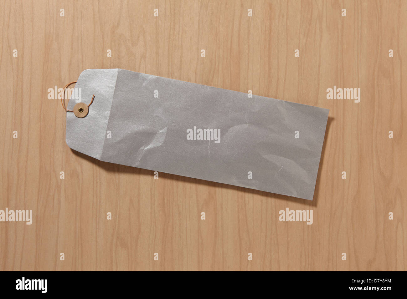 An air mail envelope slightly worn and torn. Stock Photo