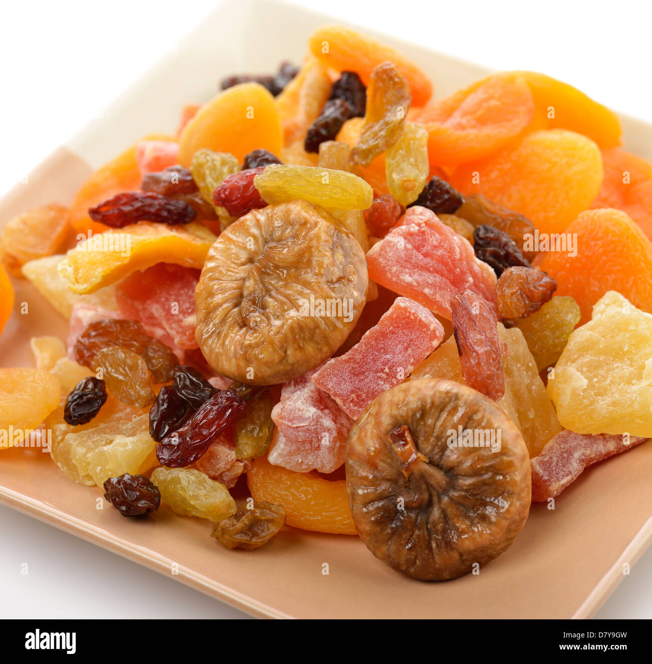 Dried Tropical Fruits Mix In A Dish Stock Photo Alamy
