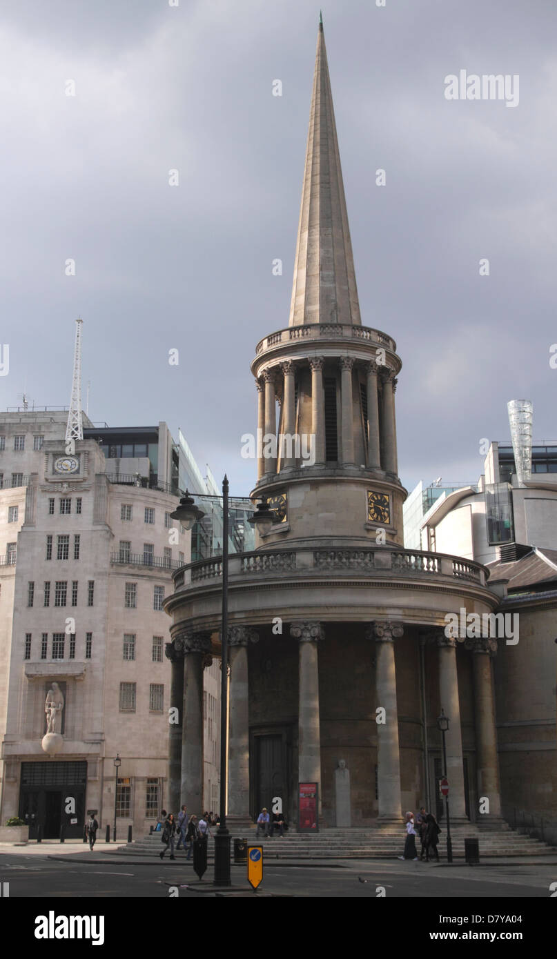 All Souls Church Langham Place London Stock Photo