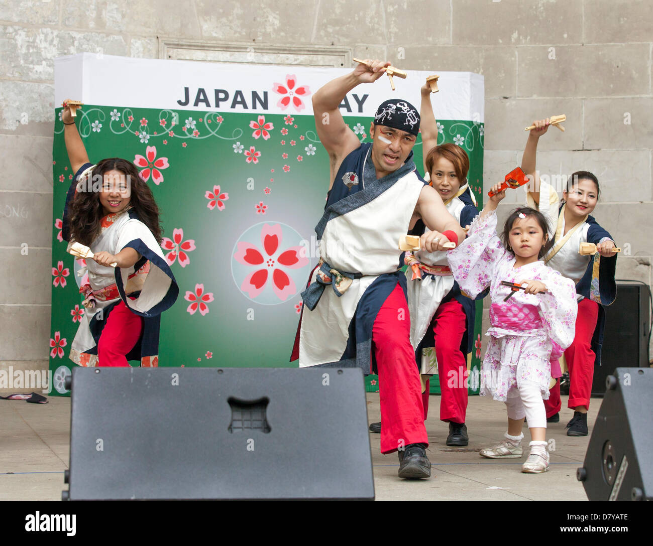 NEW YORK, USA - MAY 12: Yosakoi Dance by Yosakoi Dance Project 10tecomai perform at Japan Day at Central Park on May 12, 2013 Stock Photo
