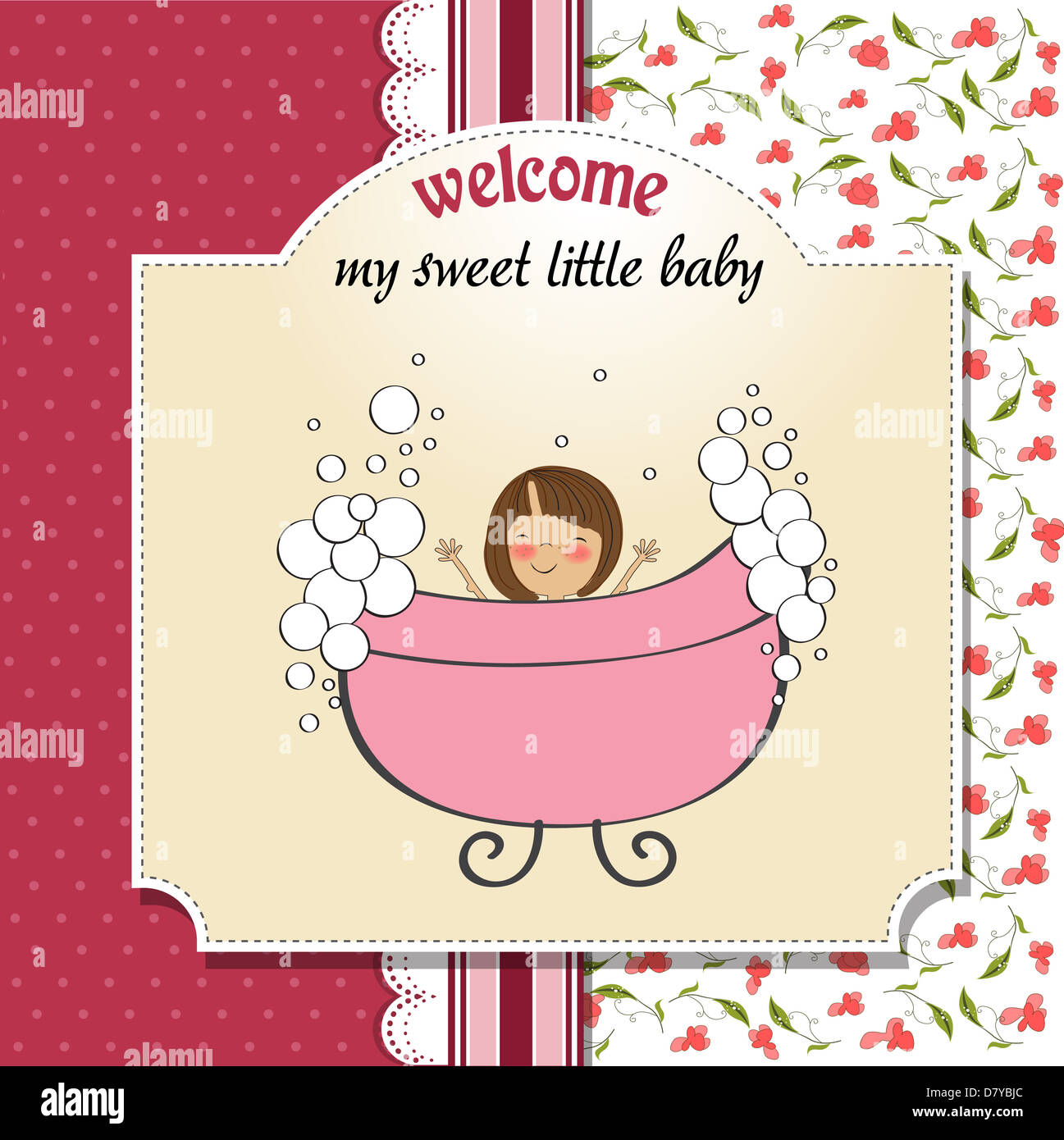 romantic baby girl shower card Stock Photo Alamy