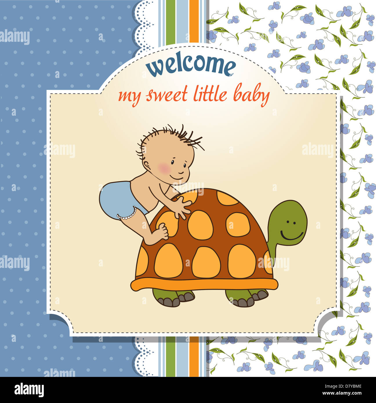 funny baby boy announcement card Stock Photo Alamy