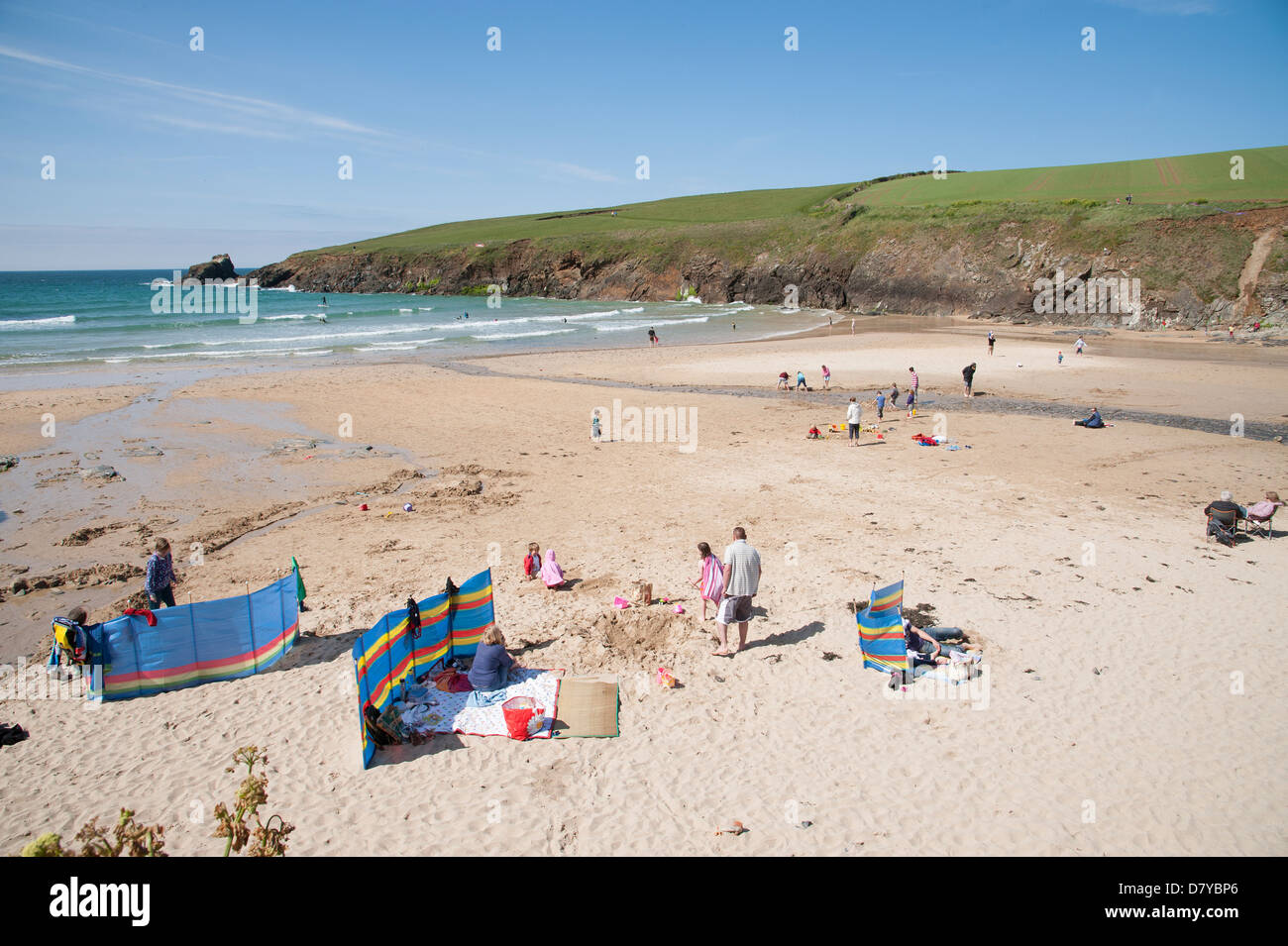 Trevone Beach North Cornwall England UK Stock Photo Alamy