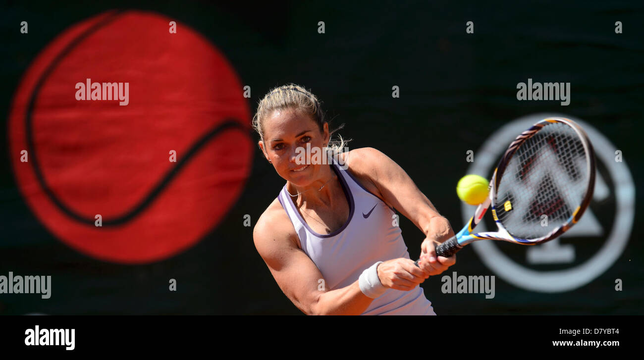 Klara Zakopalova of Czech Republic is seen during the match against Irina Falconi of Italy, ITF Sparta Prague Open 2013, Czech Republic, May 15, 2013. (CTK Photo/Michal Kamaryt) Stock Photo