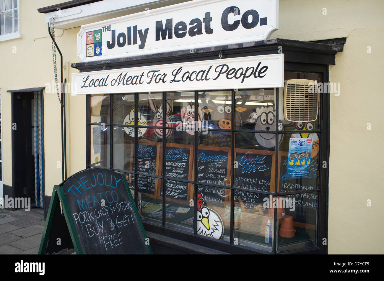 Independent high street butcher UK Stock Photo Alamy