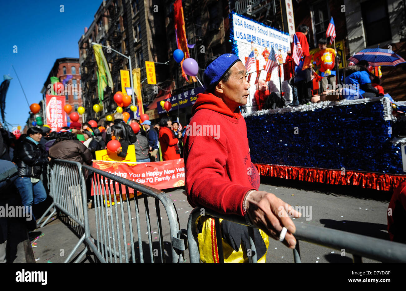 An asian man during Chinese new year celebrations in Chinatown