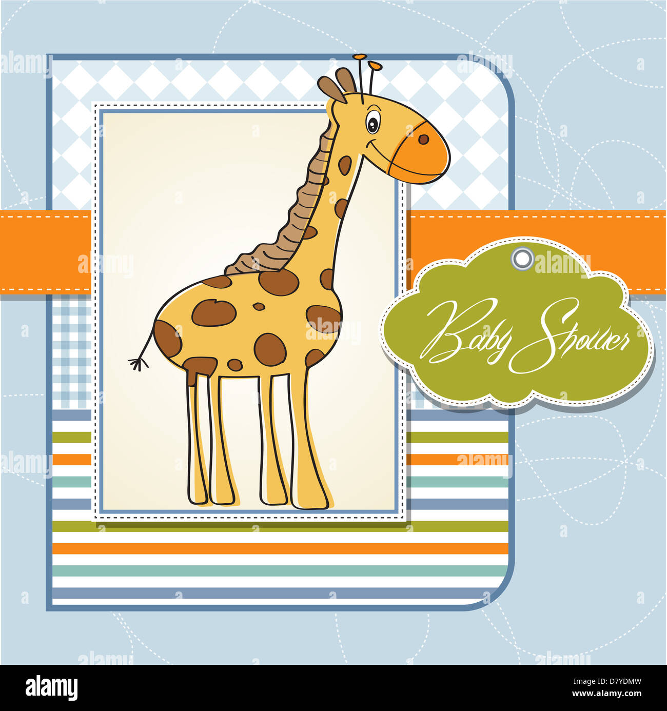 new baby announcement card with giraffe Stock Photo Alamy