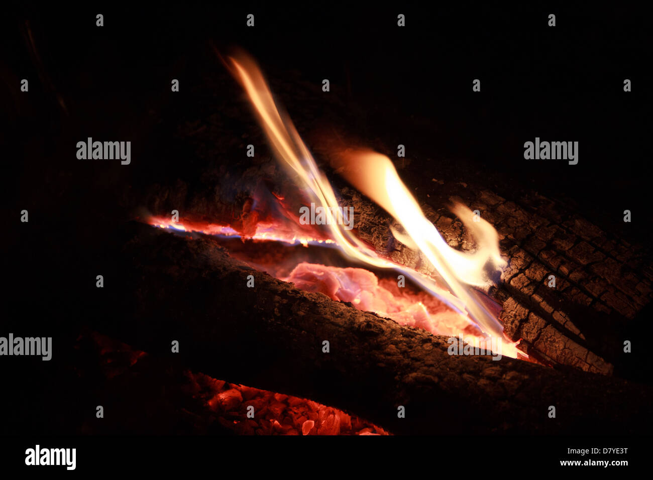 Fire pit at night Stock Photo Alamy