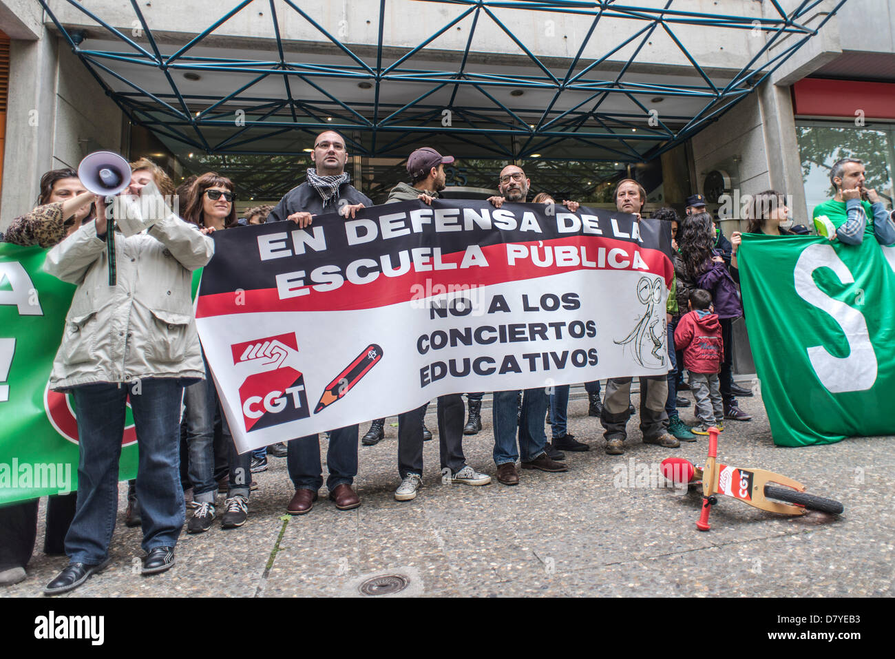A group of parents, teachers and students protest at Education ...