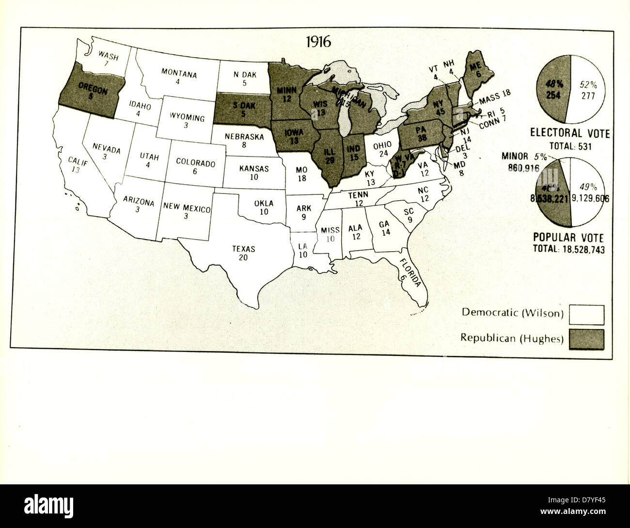 Electoral Map of 1916 Election Stock Photo Alamy