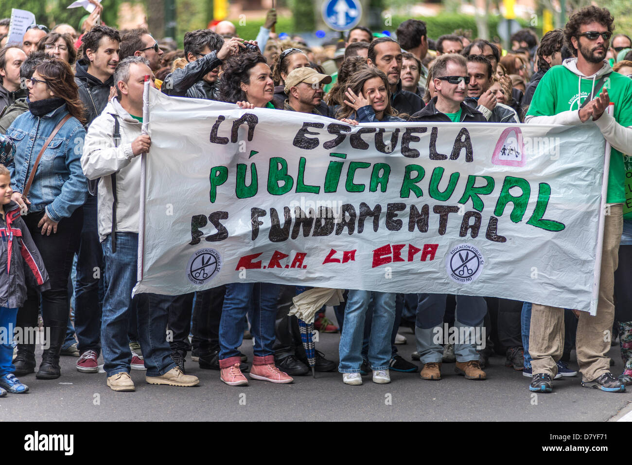 A group of parents, teachers and students protest at Education ...