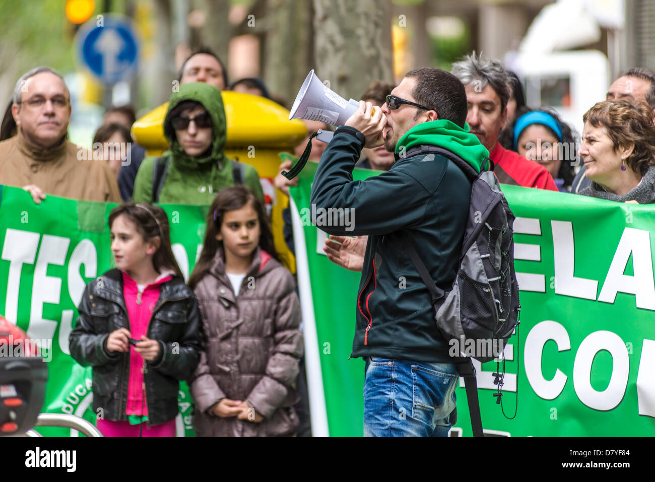 A group of parents, teachers and students protest at Education ...
