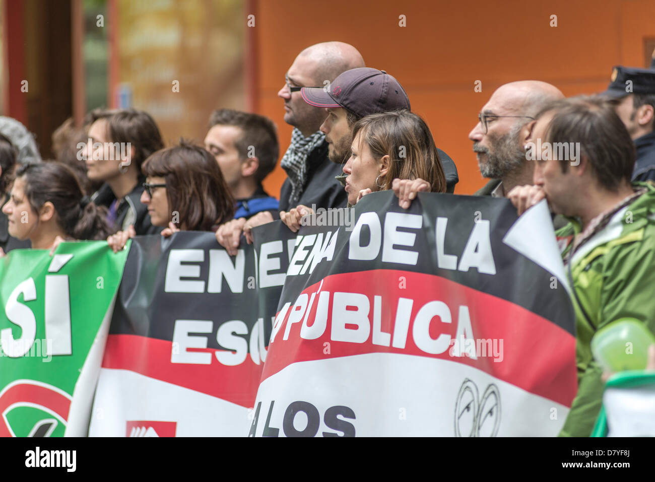 A group of parents, teachers and students protest at Education ...