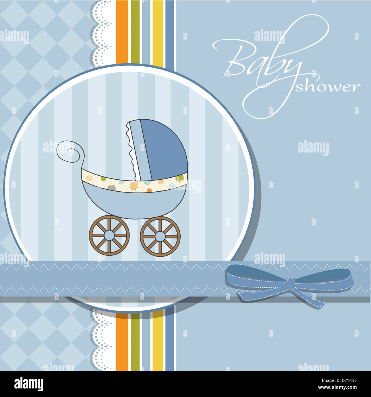 baby boy shower card with stroller Stock Photo Alamy