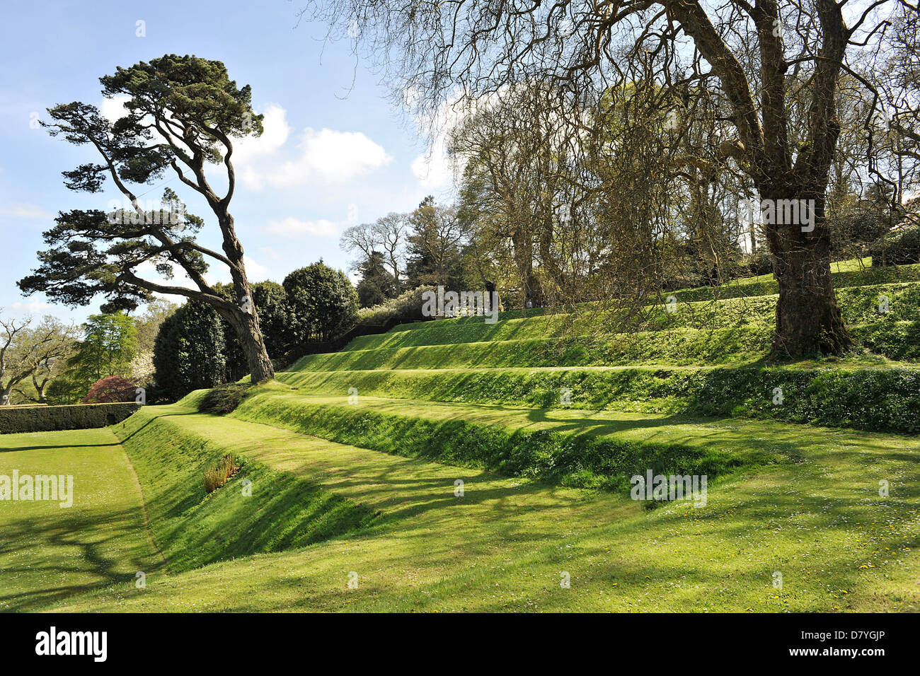 Dartington Hall, Landscape Garden, Totnes, Devon. Designed by Dorothy Elmhirst. Visitor Centre, Conference & Arts Venue. Stock Photo