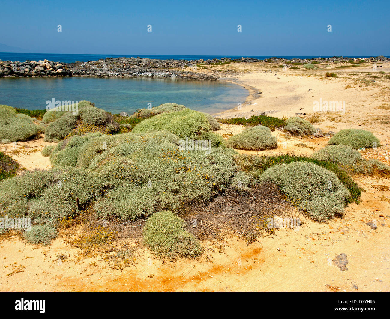 Secluded beach on Crete Stock Photo