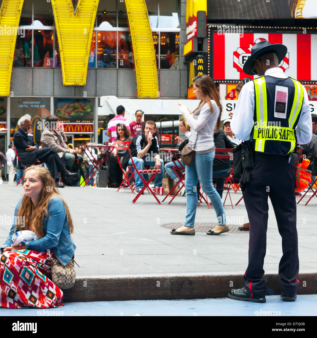 public safety officer in Times Square, NYC New York City  US, USA, America Stock Photo