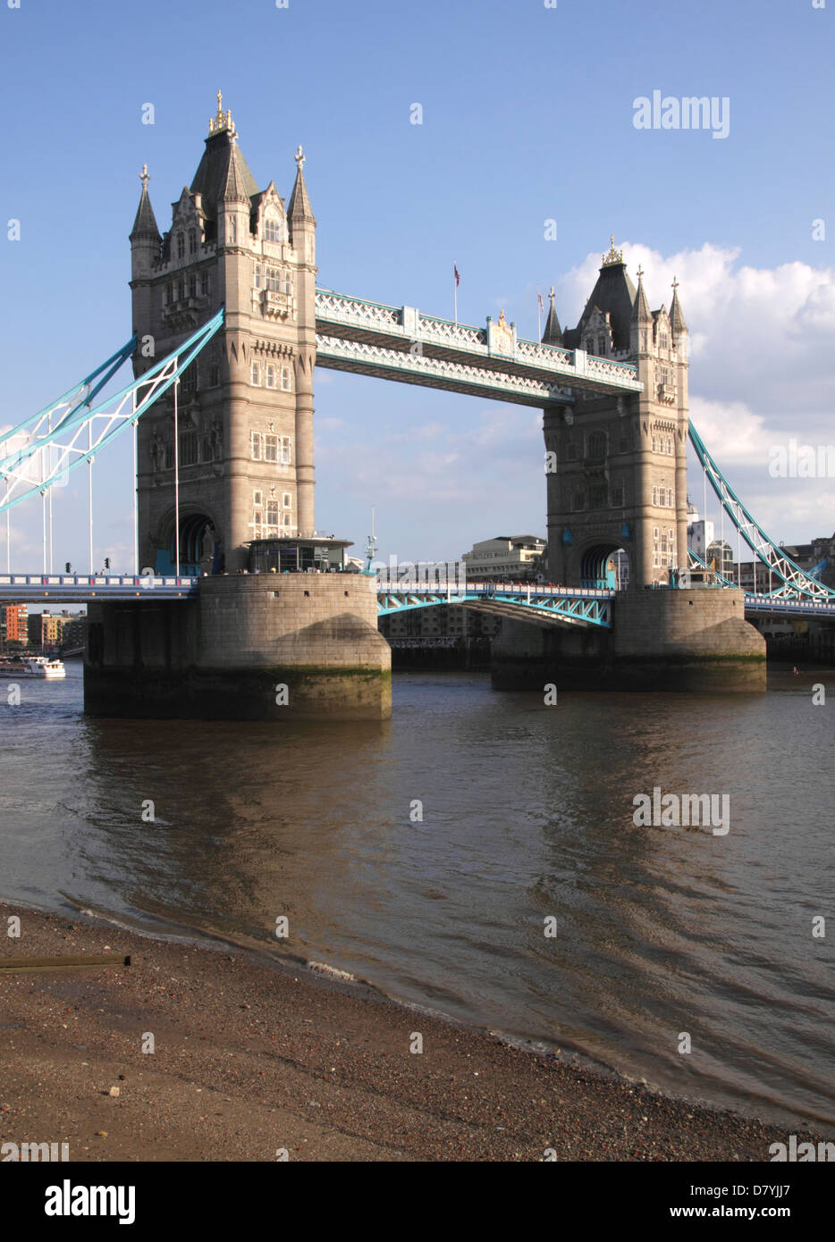Tower Bridge London view from the north side of the Thames Stock Photo