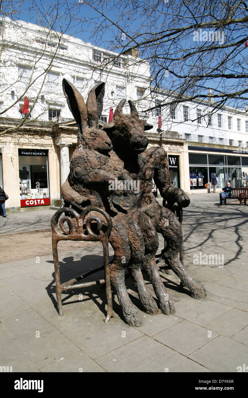 Hare and the Minotaur bronze Promenade Cheltenham Gloucestershire