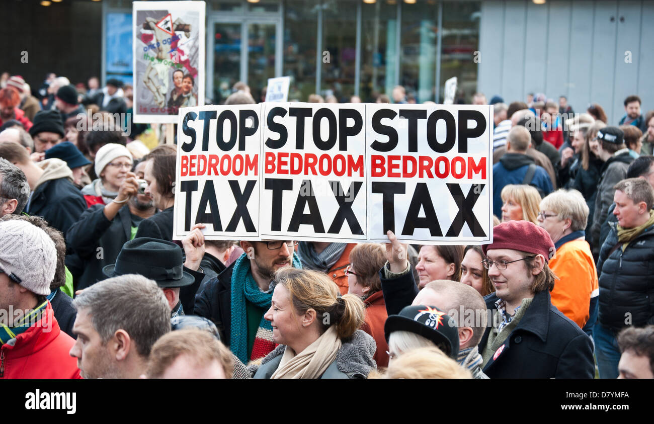 Bedroom Tax Protest Stock Photo Alamy