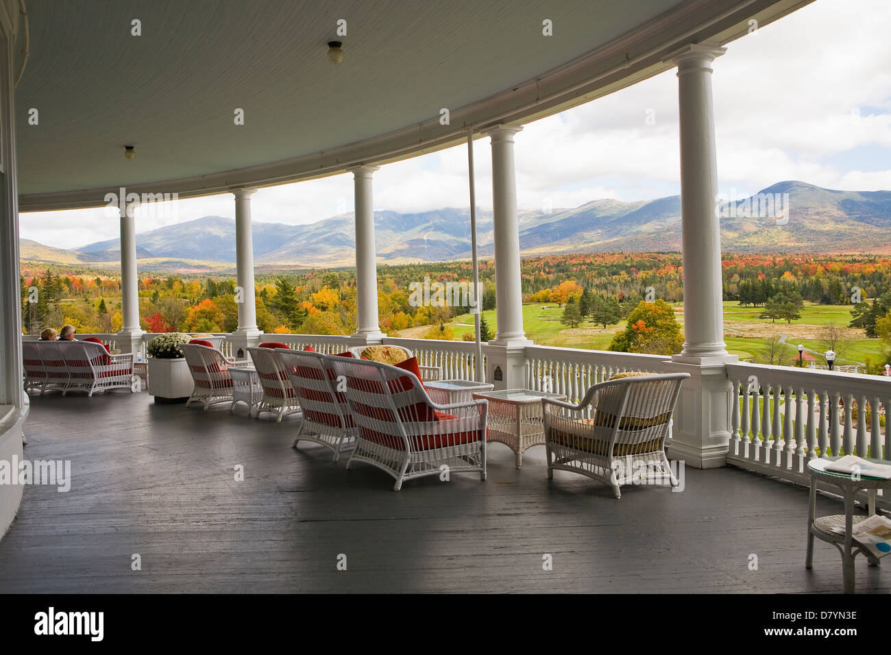 Mount Washington Hotel Porch Bretton Woods New Hampshire Stock Photo