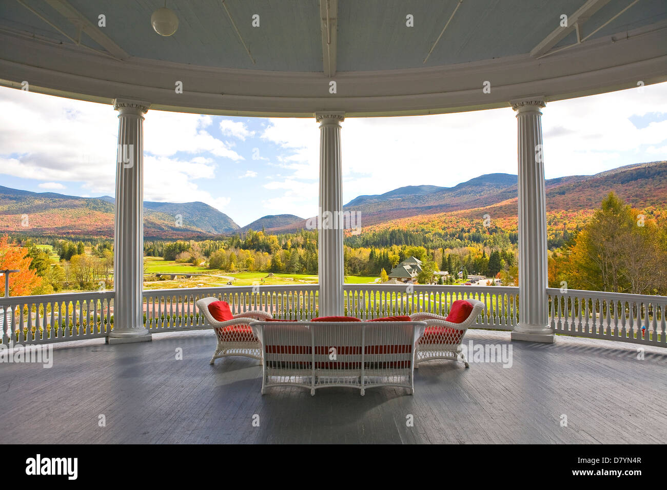 Mount Washington Hotel Porch Bretton Woods New Hampshire Stock Photo