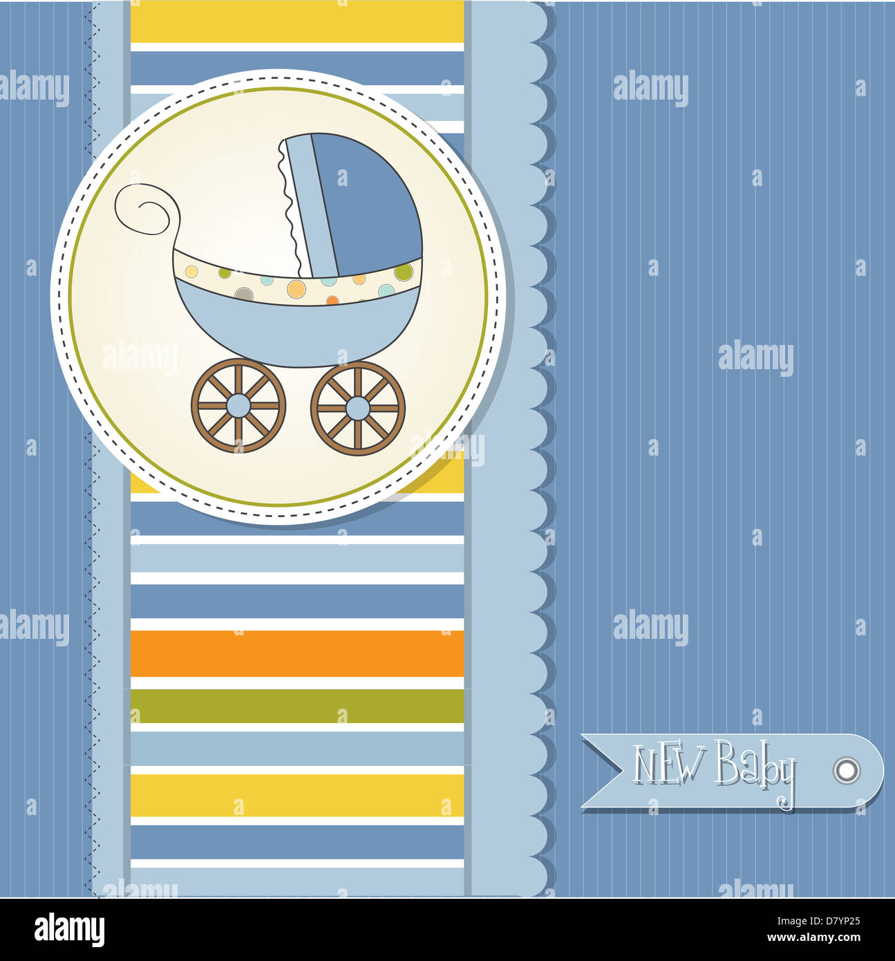 baby boy shower card with stroller Stock Photo Alamy