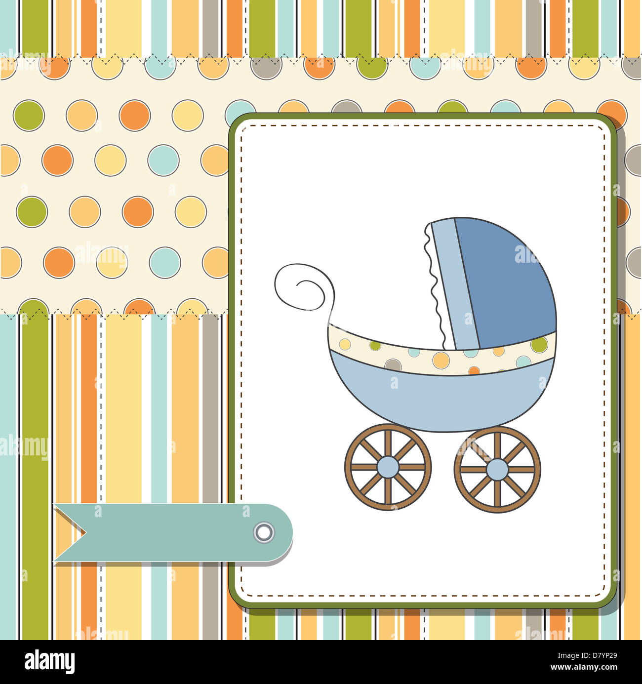 baby boy shower card with stroller Stock Photo Alamy