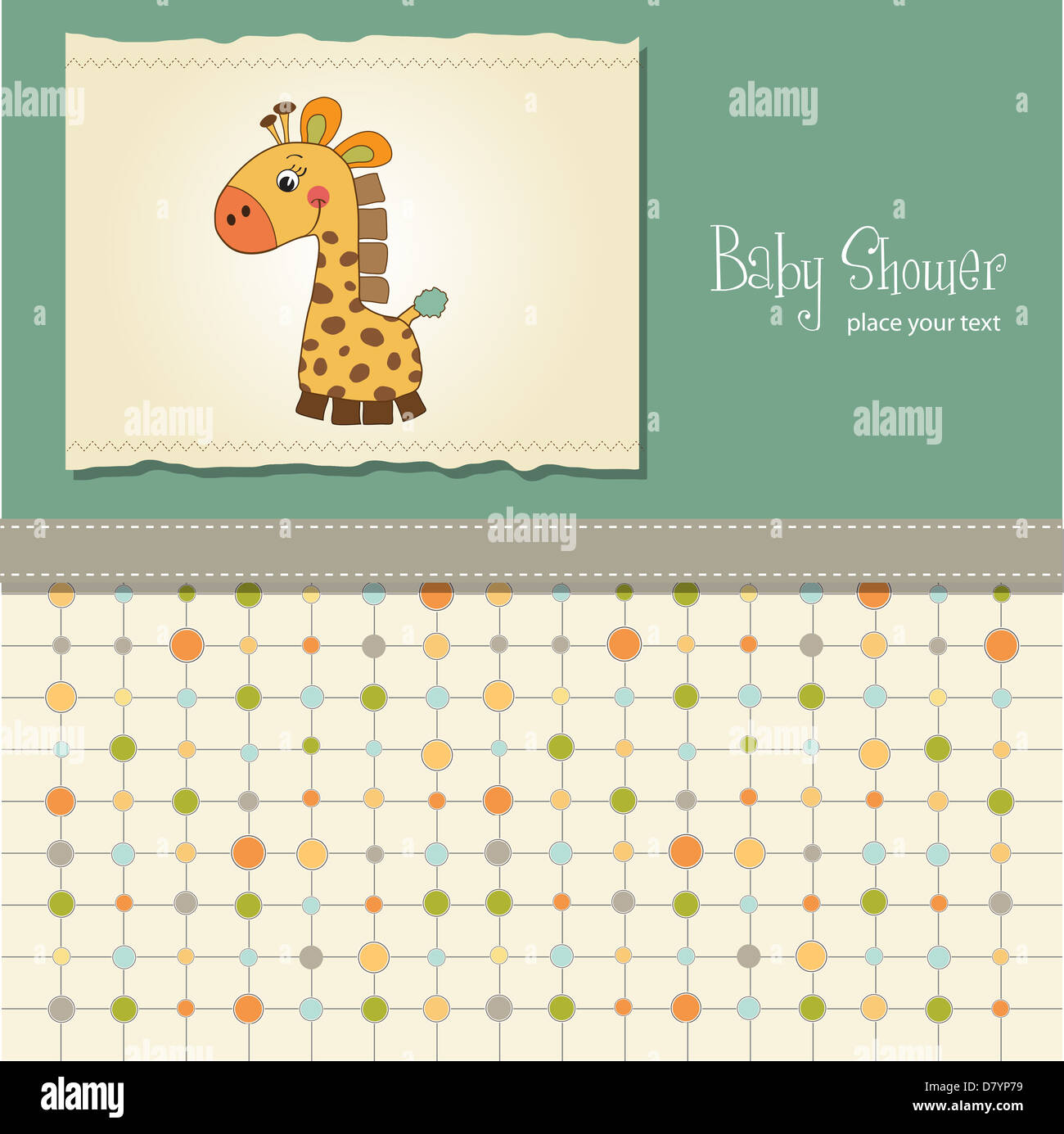 baby shower card with giraffe Stock Photo - Alamy