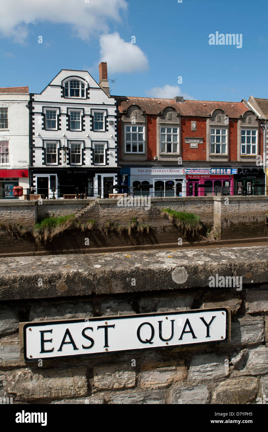 West Quay from East Quay, Bridgwater, Somerset, England, UK Stock Photo