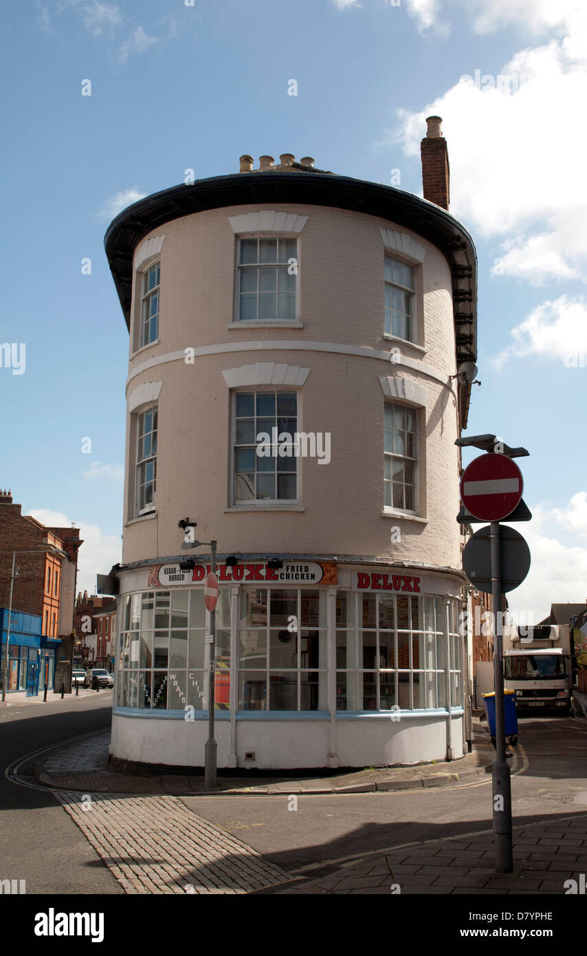 Round corner building in Bridgwater, Somerset, England, UK Stock Photo