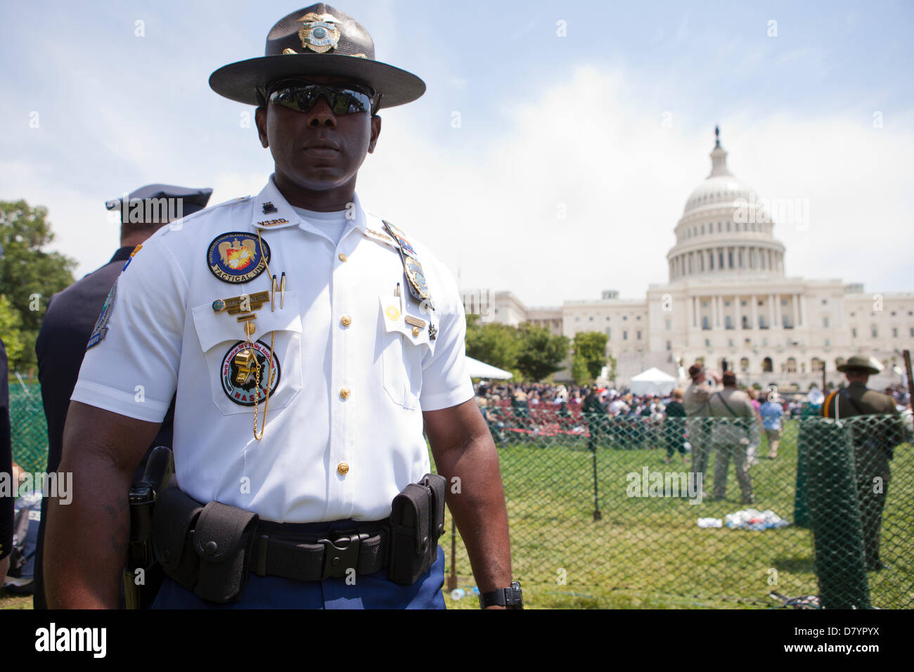 US Virgin Islands police officer during Police Week 2013 Stock Photo