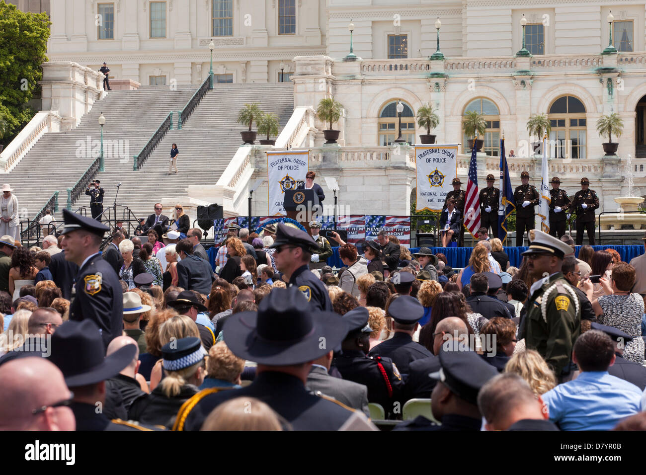 Police officers from all parts of the United States gather at the US Capitol building for Police Week 2013 - Washington, DC USA Stock Photo