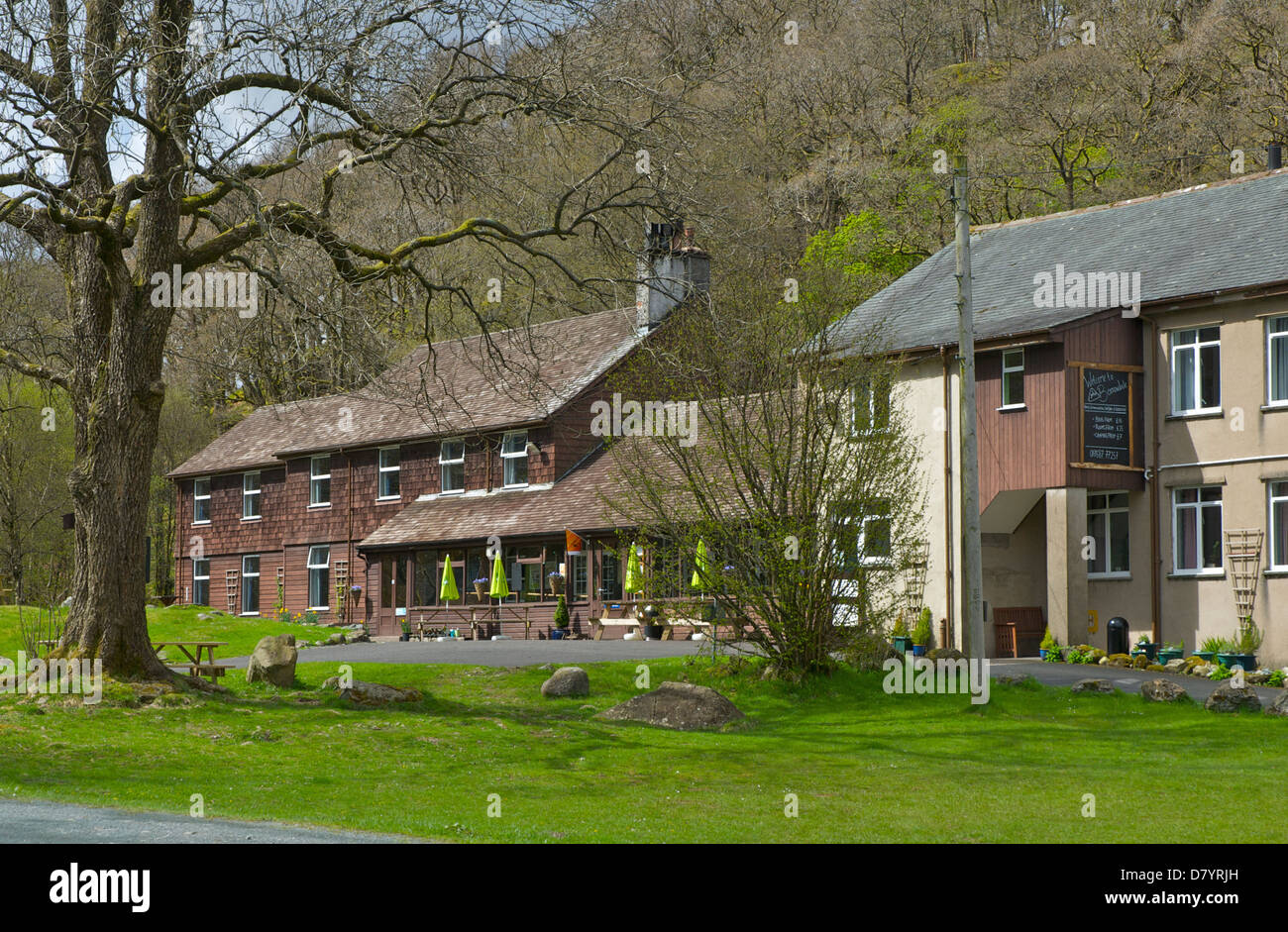 The Borrowdale Youth Hostel at Rosthwaite, Lake District National Park, Cumbria, England UK Stock Photo