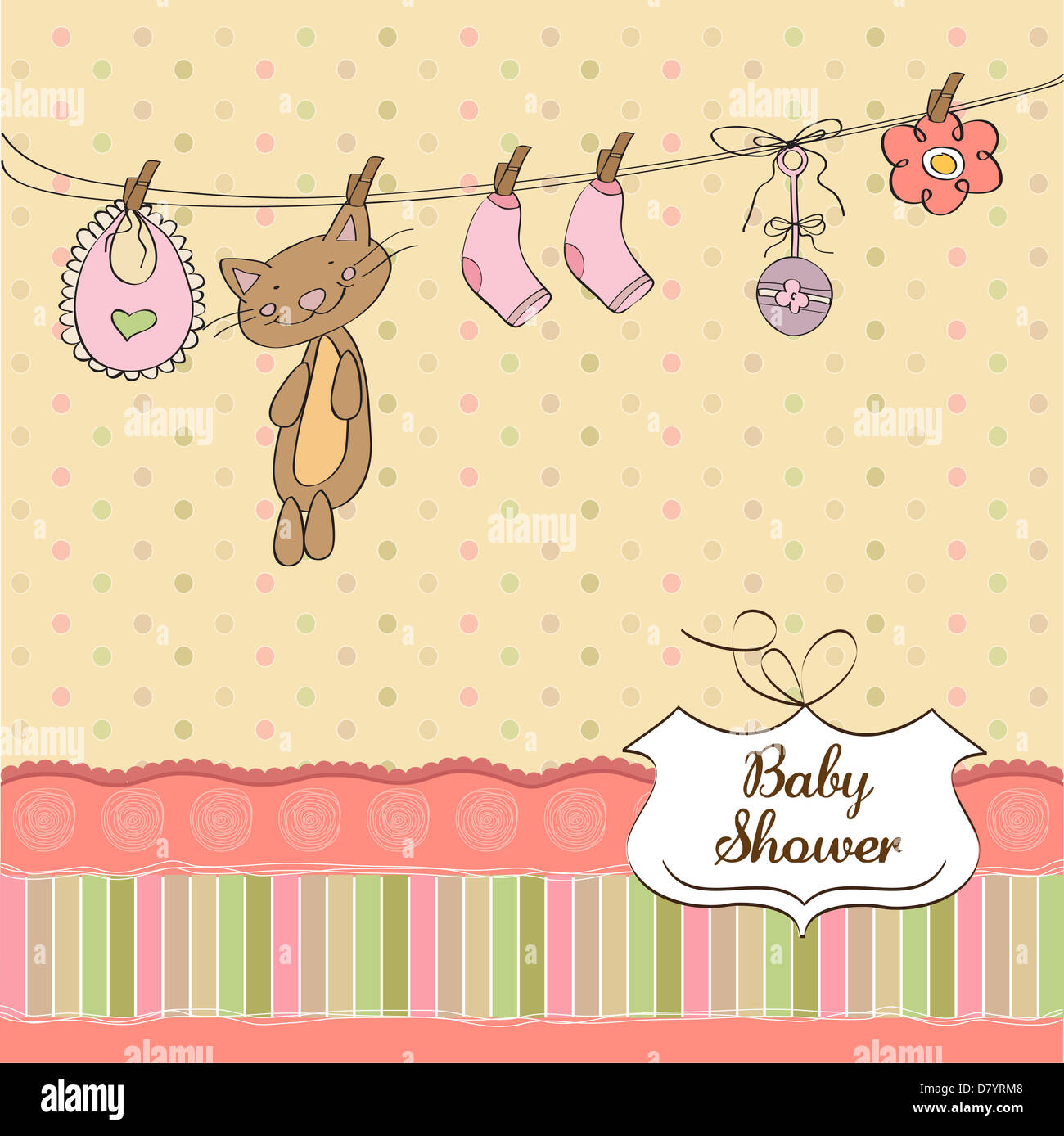 Baby shower invitation card Stock Photo - Alamy