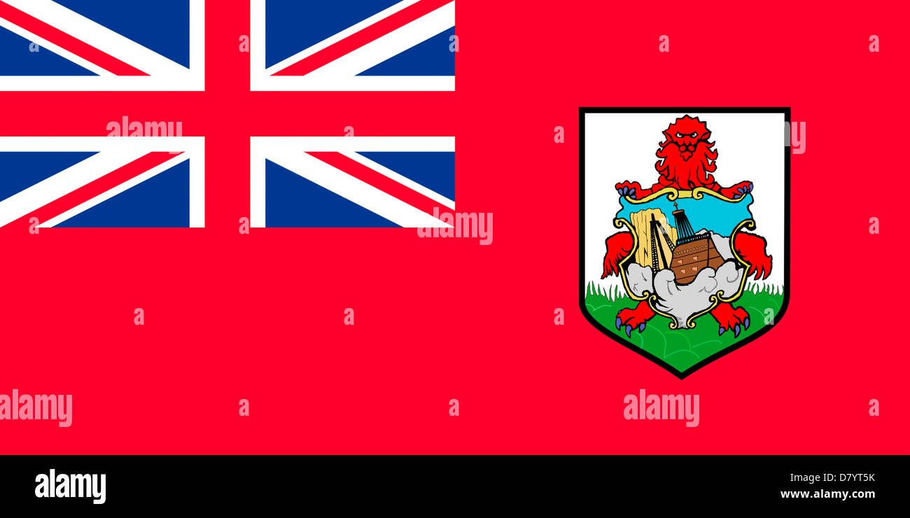Flag of the British overseas territory Islands of Bermuda. Stock Photo