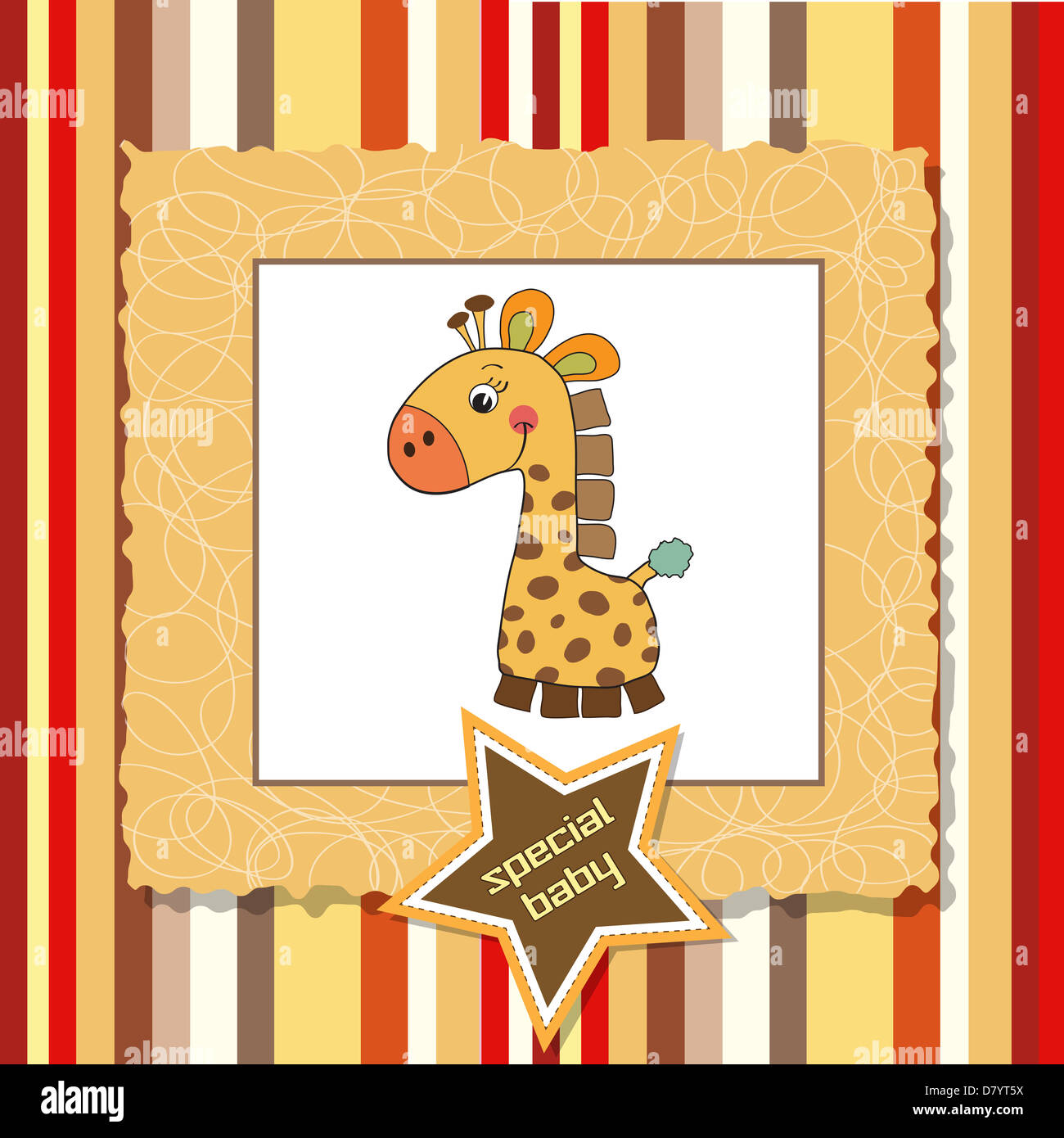new baby announcement card with giraffe Stock Photo - Alamy