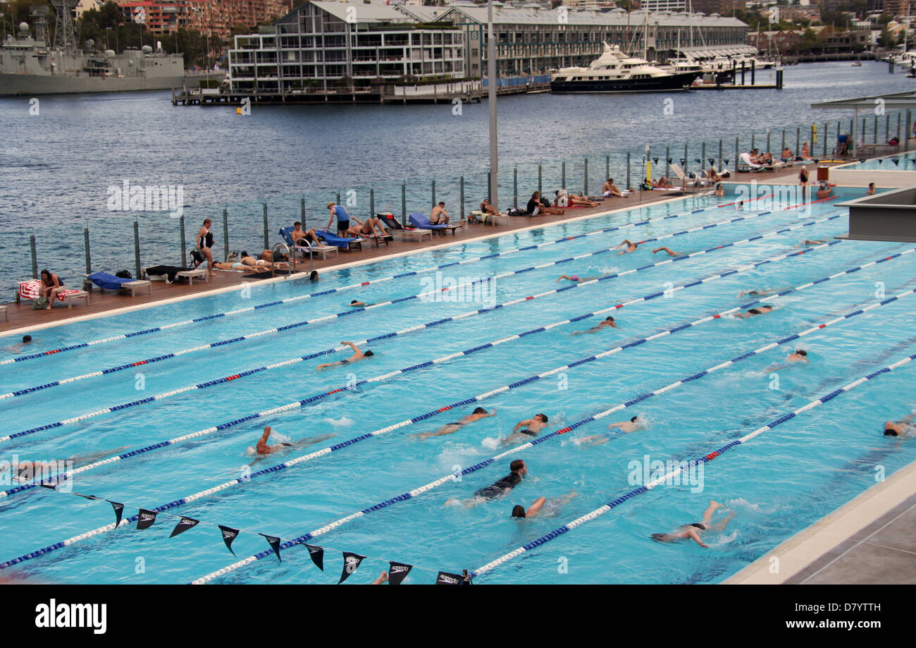 Andrew Boy Charlton Outdoor Swimming Pool in Sydney Stock Photo