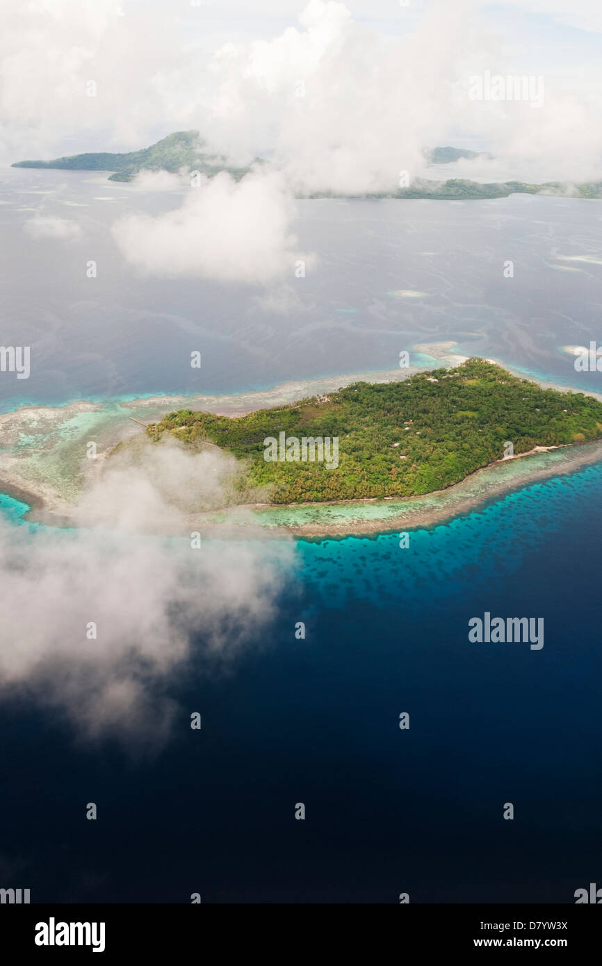 The islands of Pohnpei, Micronesia, as seen from the air. Stock Photo