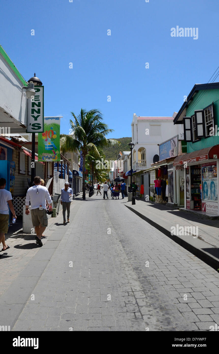 Shopping in Philipsburg, St. Maarten, Netherland Antilles Stock Photo