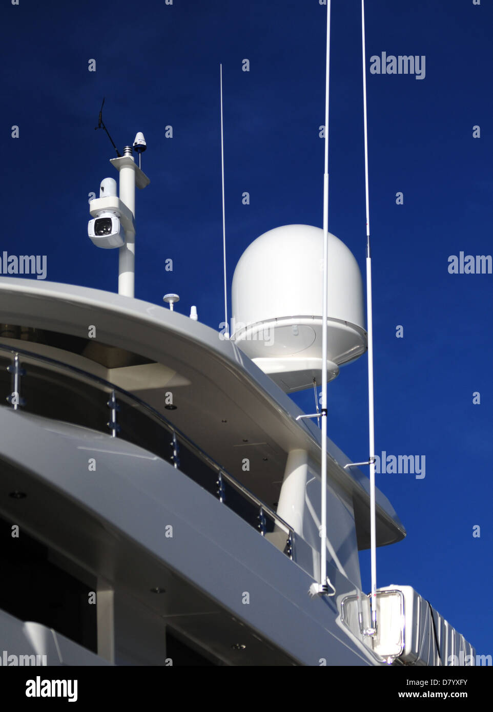 radar and night vision camera on yacht Stock Photo