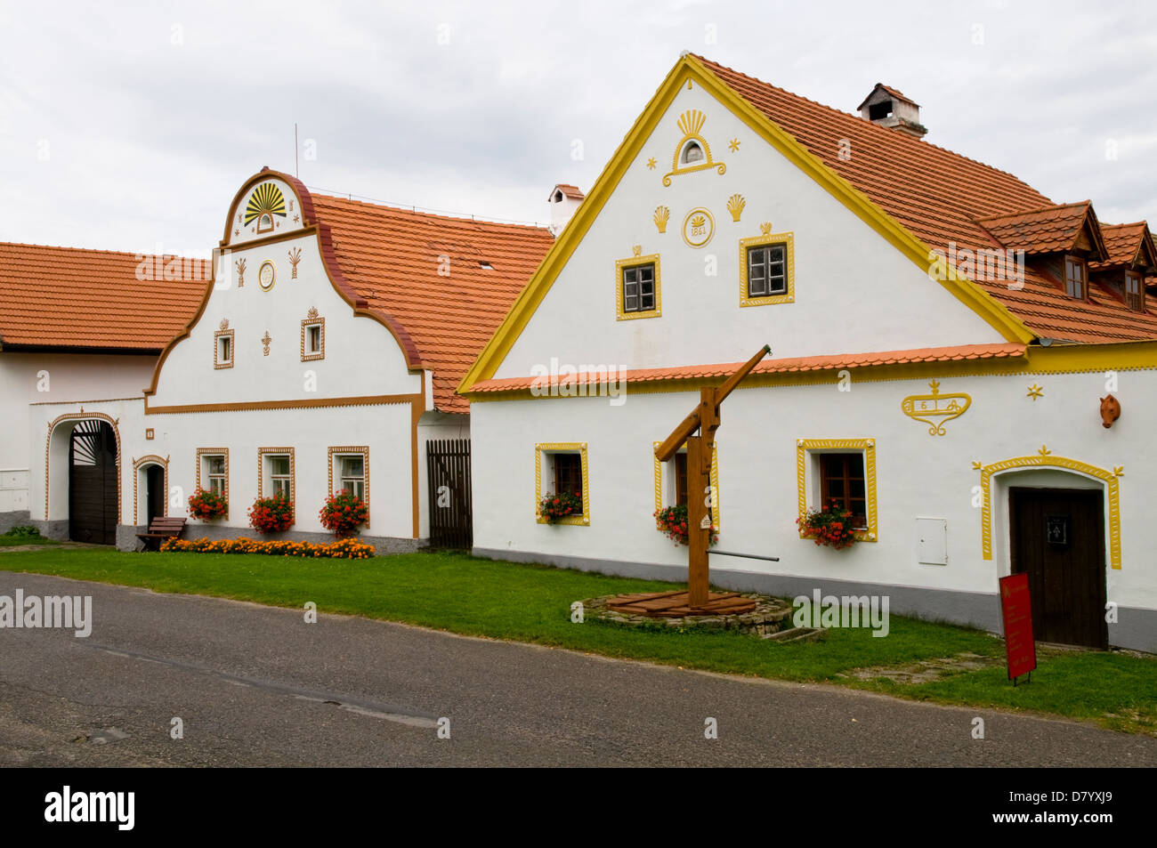 Baroque Houses in Holasovice, Bohemia, Czech Republic Stock Photo Alamy